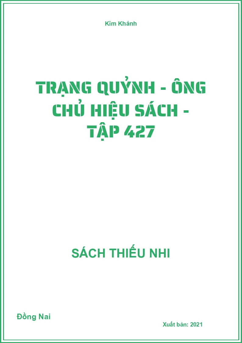 Trạng Quỷnh - Ông chủ hiệu sách - tập 427