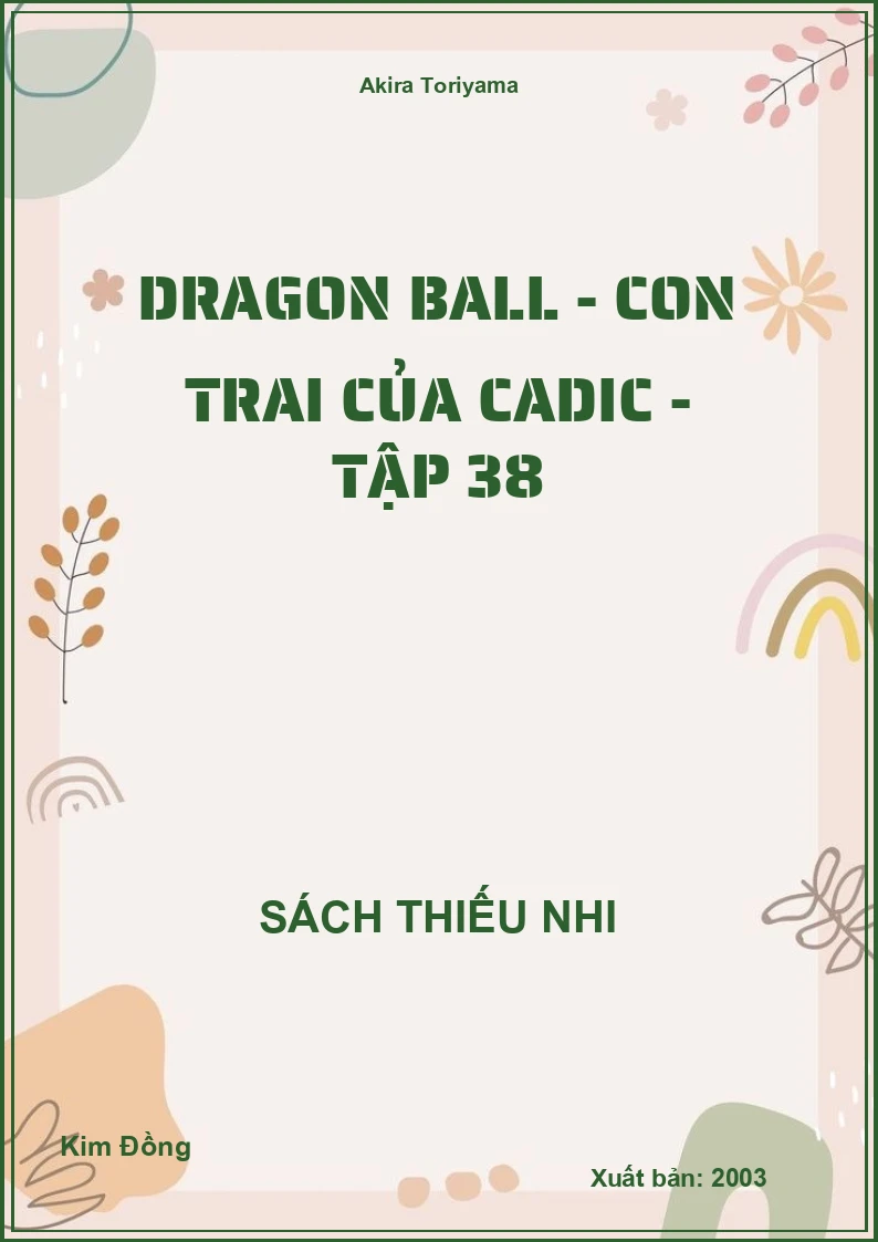Dragon Ball - con trai của Cadic - tập 38
