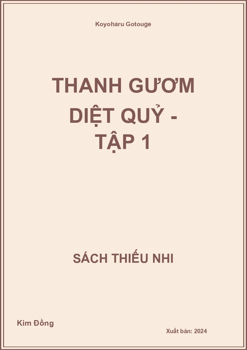 Thanh gươm diệt quỷ - tập 1