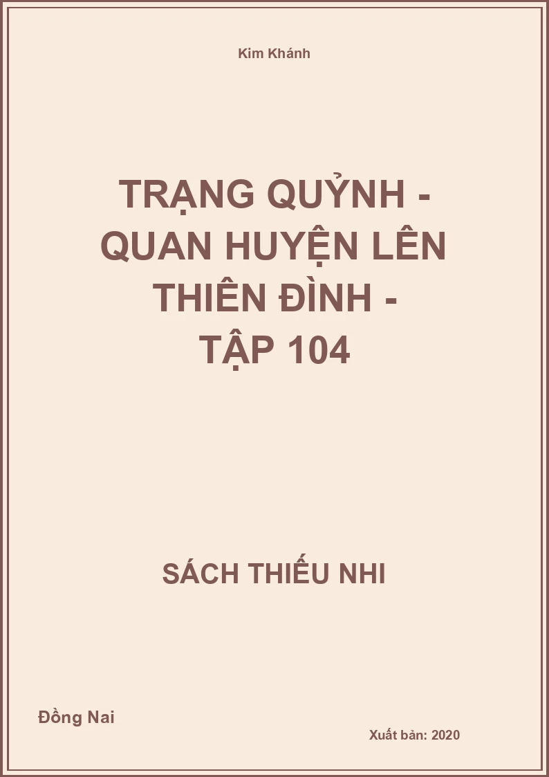 Trạng Quỷnh - Quan huyện lên thiên đình - tập 104