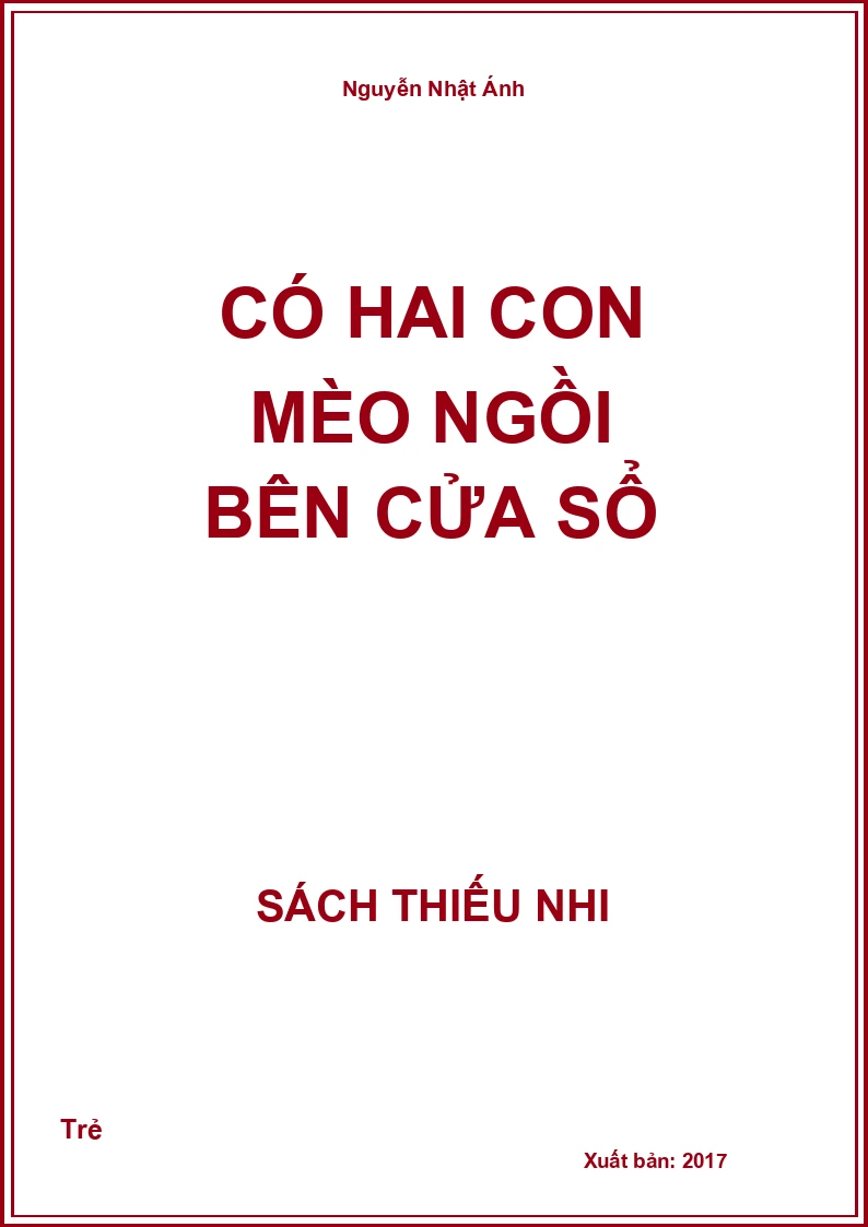 Có Hai Con Mèo Ngồi Bên Cửa Sổ