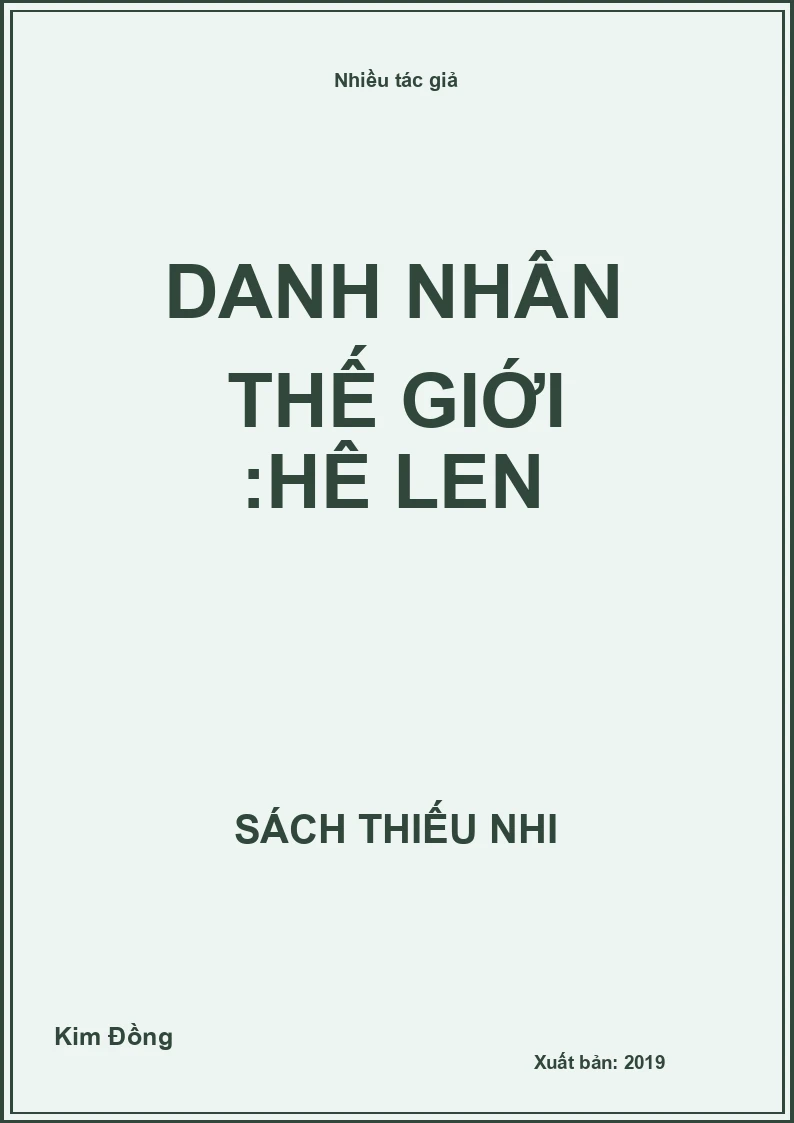 Danh Nhân Thế Giới :Hê Len