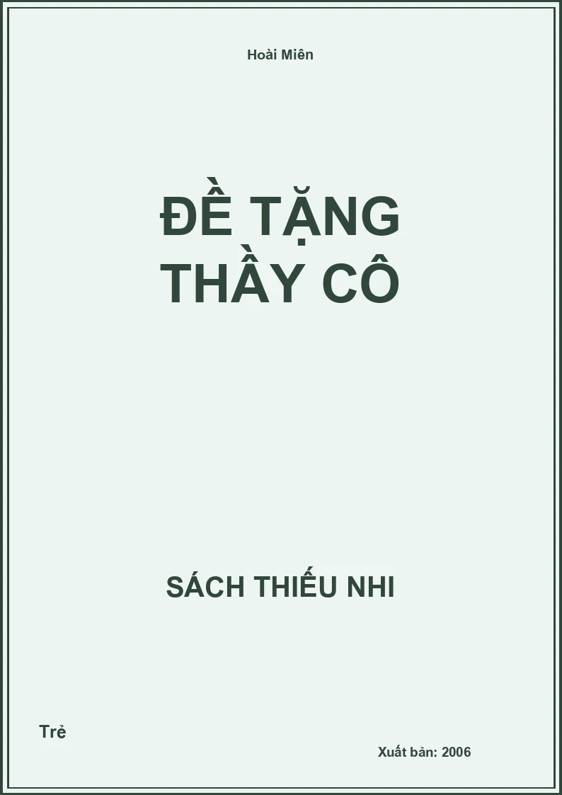 Đề Tặng Thầy Cô