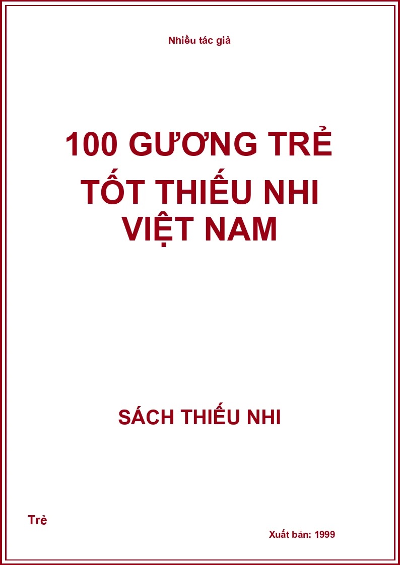 100 Gương Trẻ Tốt Thiếu Nhi Việt Nam