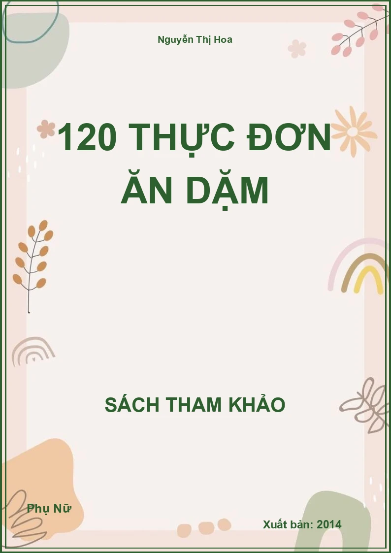 120 Thực Đơn Ăn Dặm