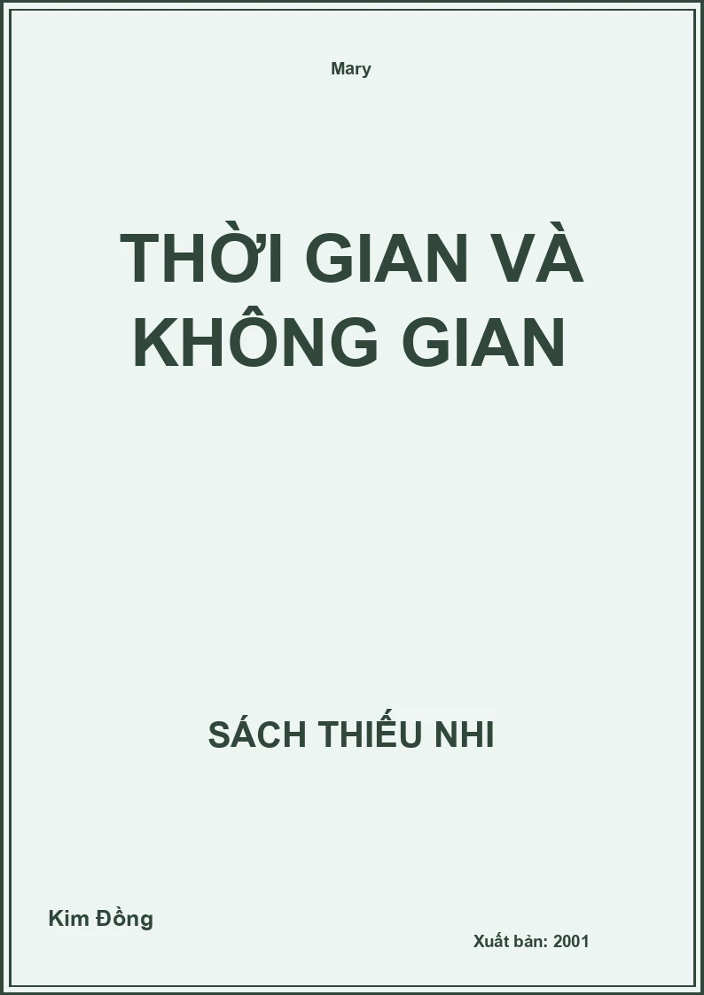 Thời Gian Và Không Gian