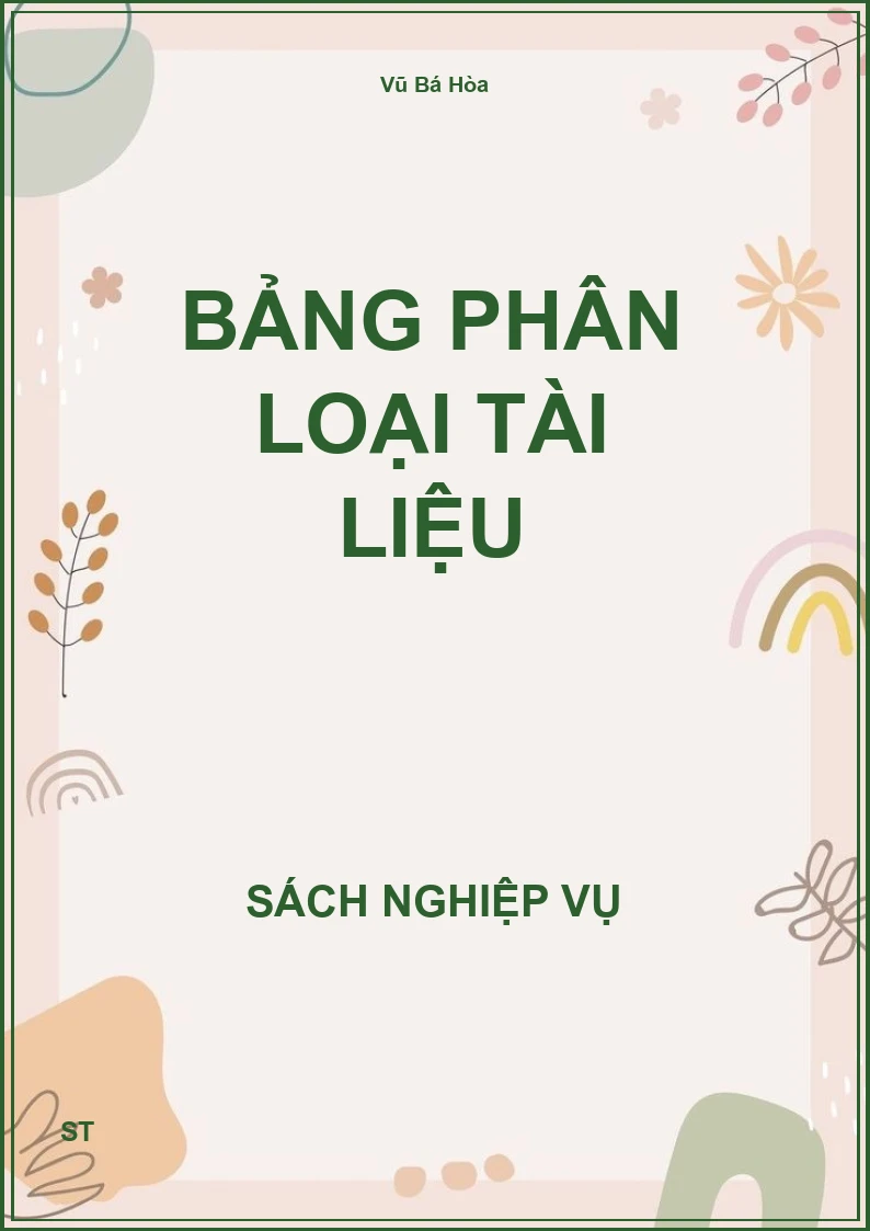 Bảng Phân Loại Tài Liệu