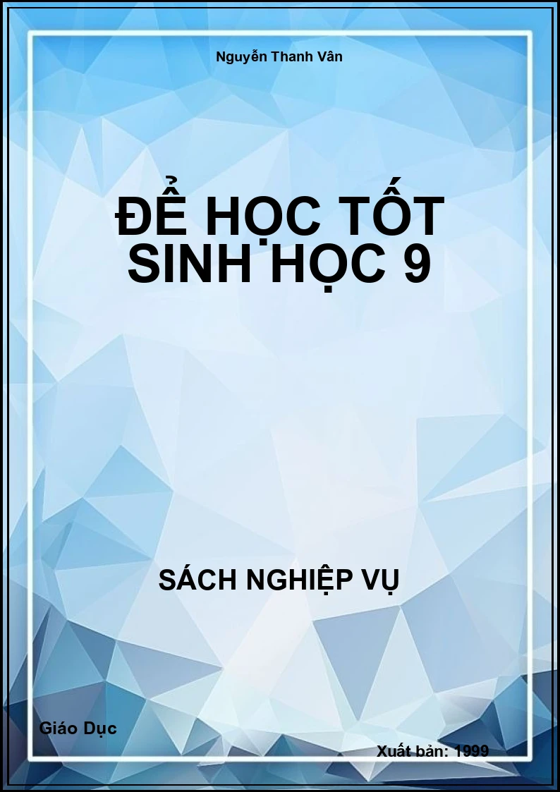 Để Học Tốt Sinh Học 9