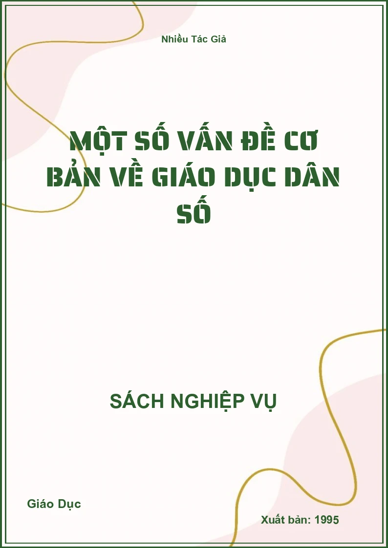 Một Số Vấn Đề Cơ Bản Về Giáo Dục Dân Số