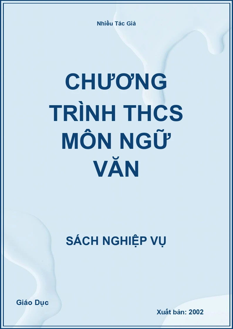 Chương Trình THCS Môn Ngữ Văn