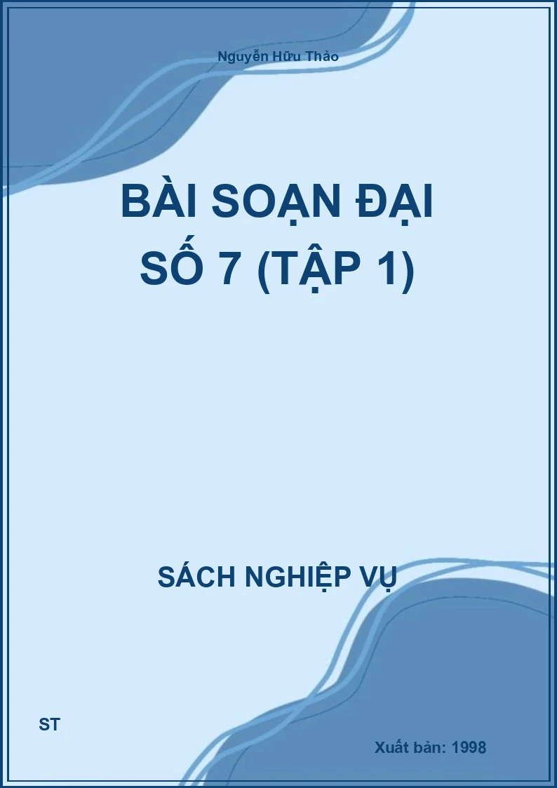Bài Soạn Đại Số 7 (Tập 1)