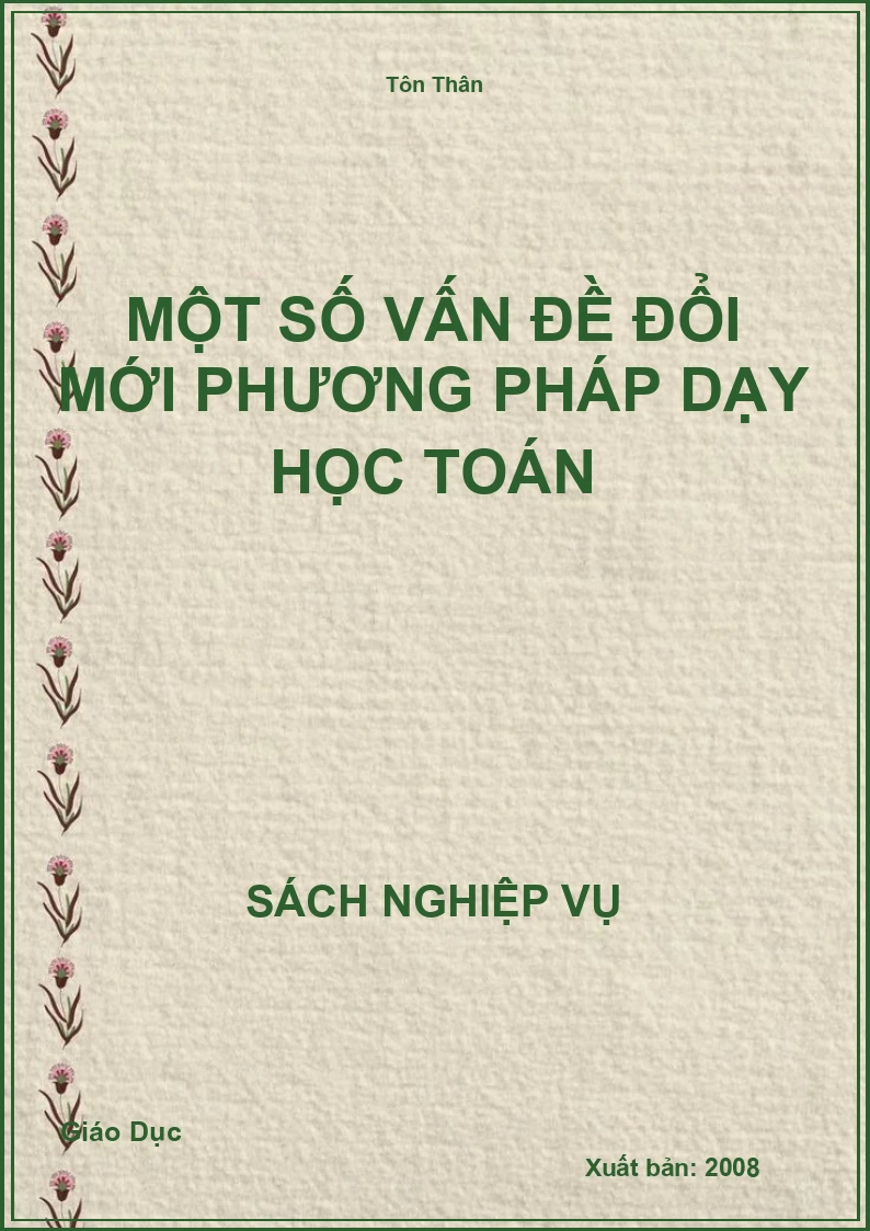 Một Số Vấn Đề Đổi Mới Phương Pháp Dạy Học Toán