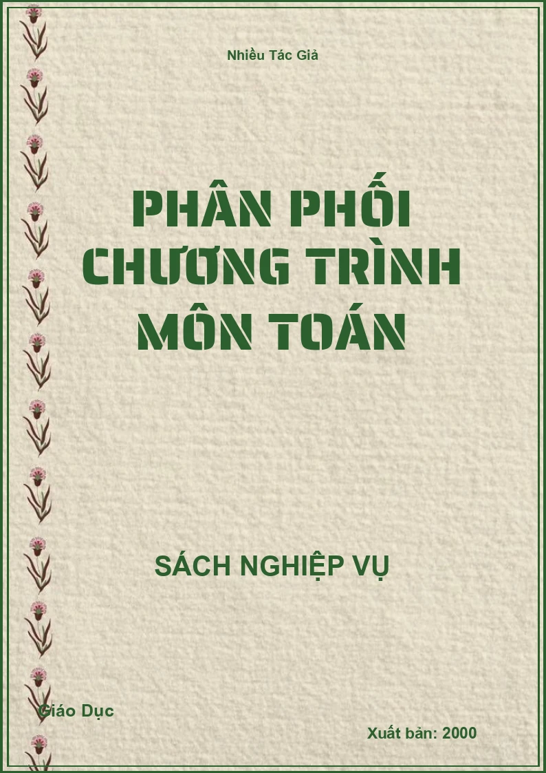 Phân Phối Chương Trình Môn Toán
