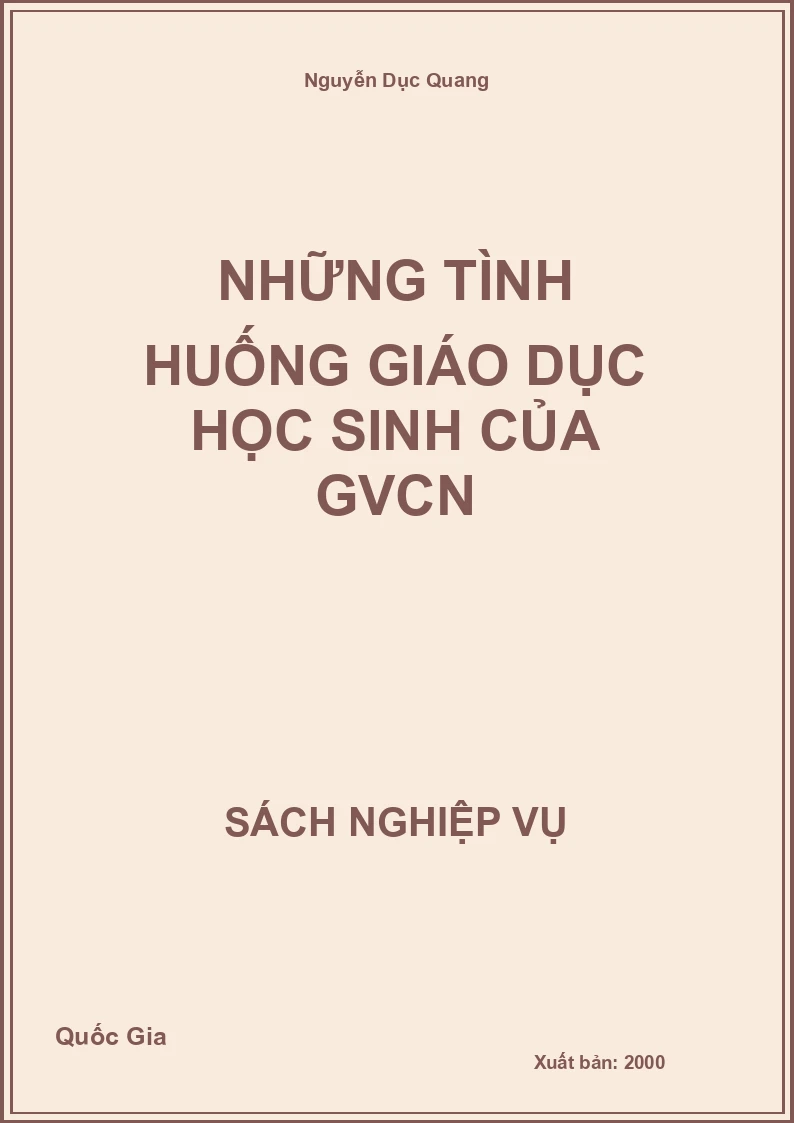 Những Tình Huống Giáo Dục Học Sinh Của GVCN