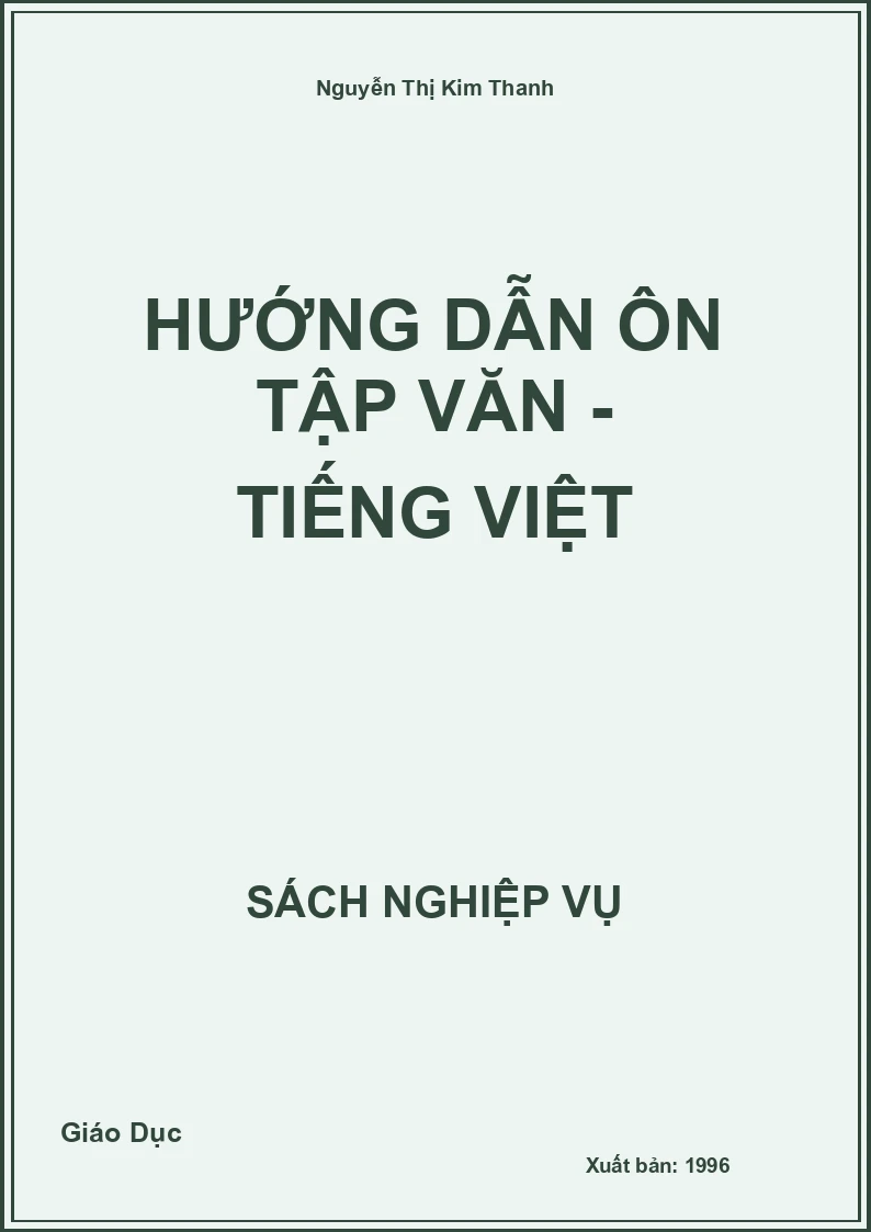 Hướng Dẫn Ôn Tập Văn - Tiếng Việt