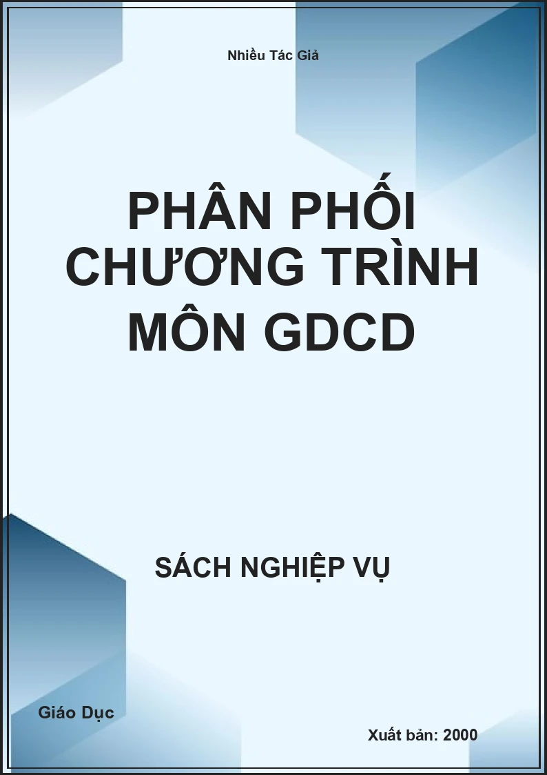 Phân Phối Chương Trình Môn GDCD