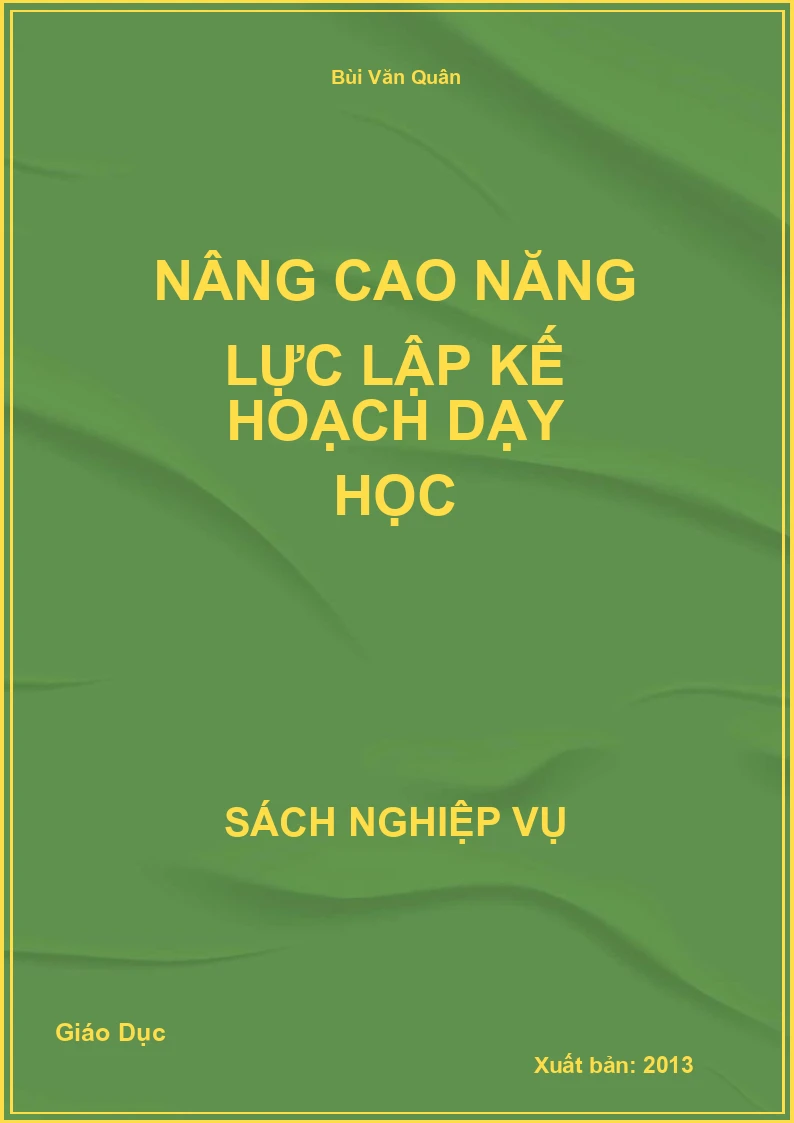 Nâng Cao Năng Lực Lập Kế Hoạch Dạy Học