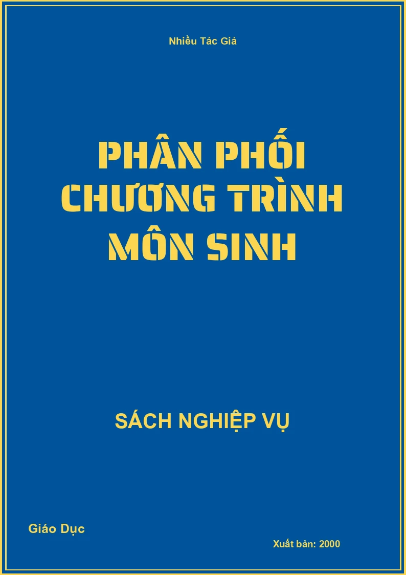 Phân Phối Chương Trình Môn Sinh