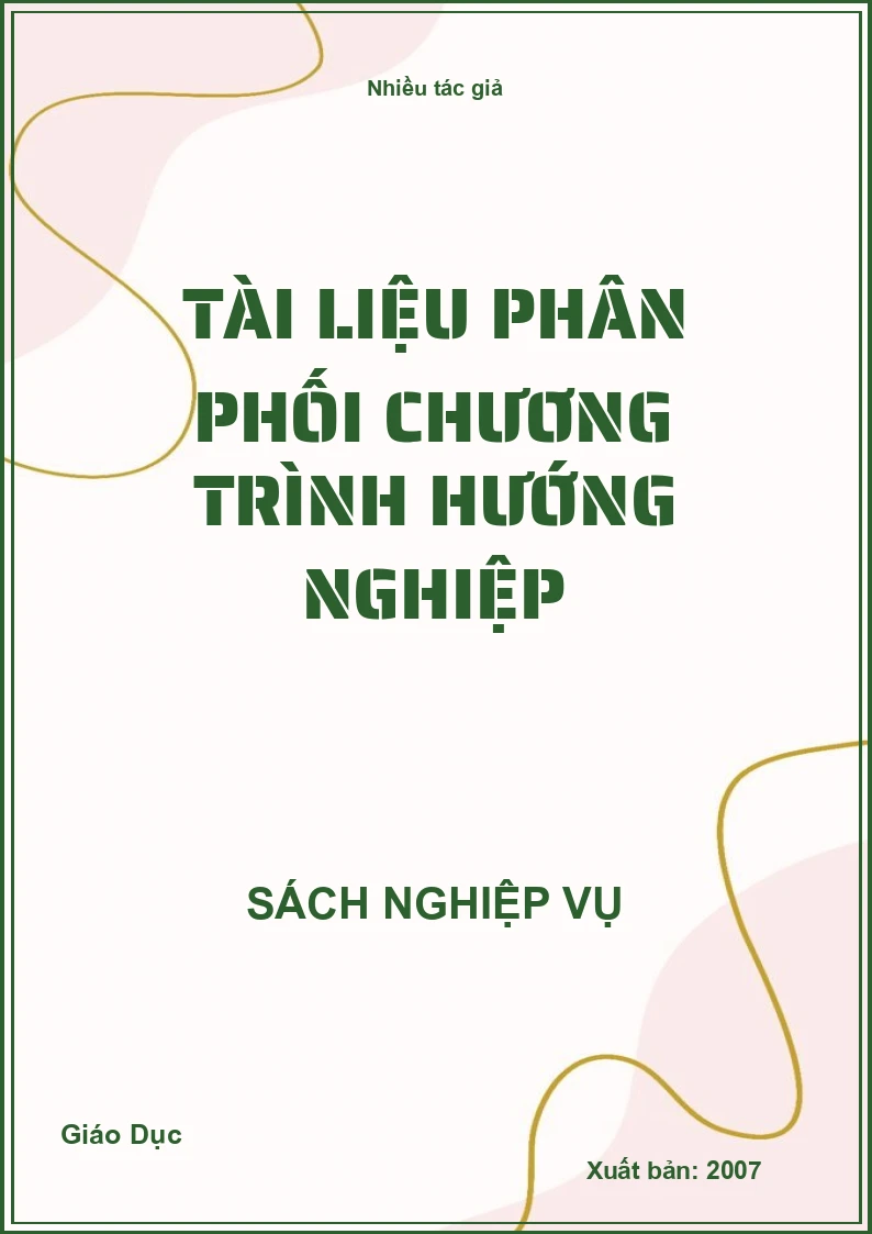 Tài liệu Phân Phối Chương Trình Hướng Nghiệp