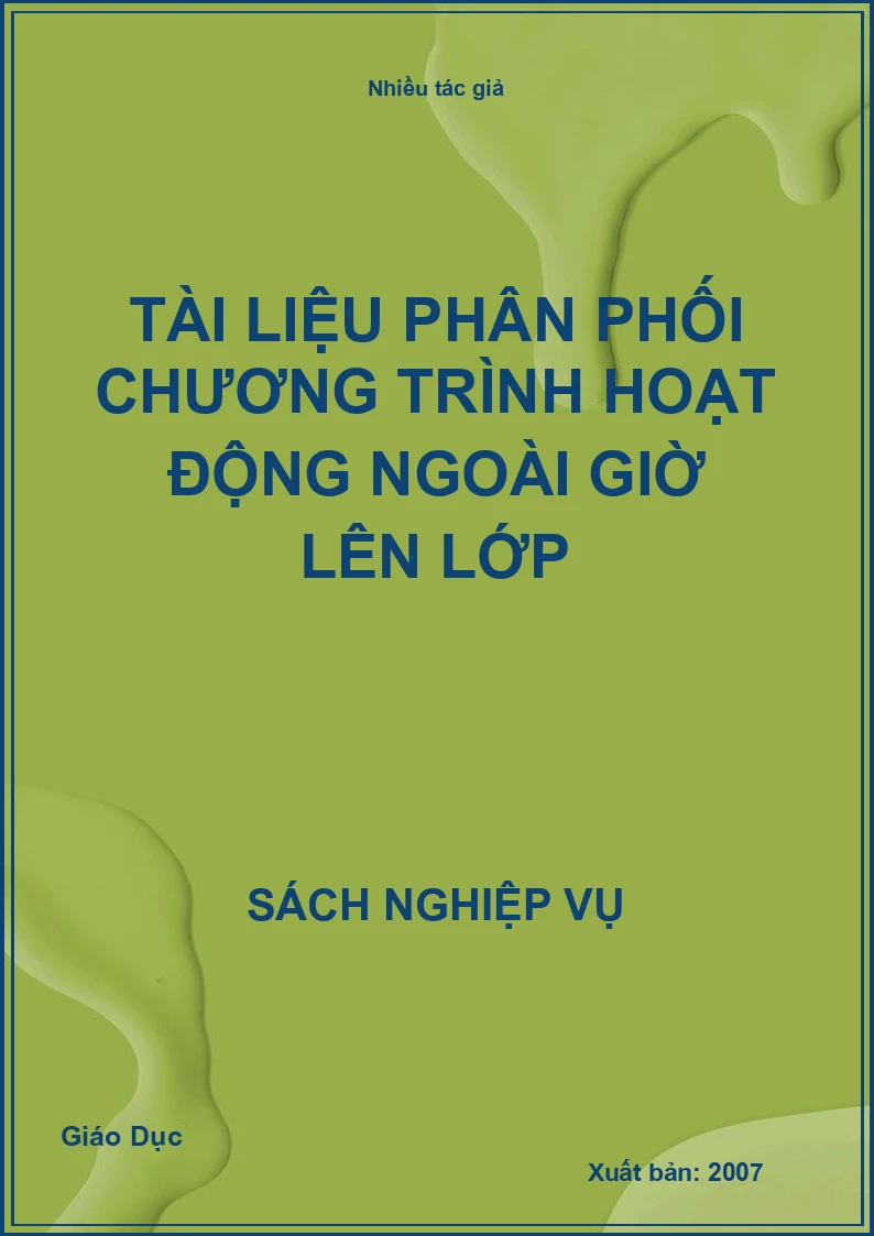 Tài liệu Phân Phối Chương Trình Hoạt Động Ngoài Giờ Lên Lớp