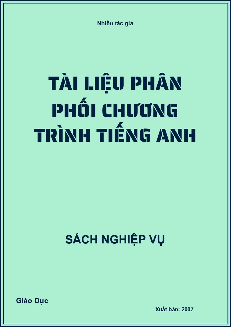 Tài liệu Phân Phối Chương Trình Tiếng Anh