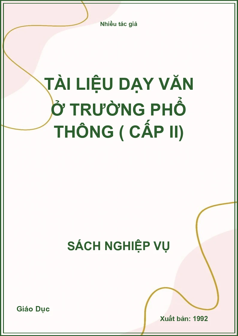 Tài liệu Dạy Văn Ở Trường Phổ Thông ( Cấp II)
