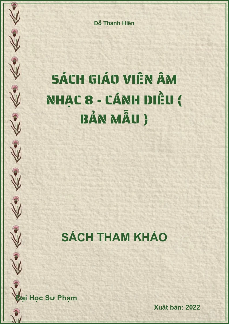 Sách giáo khoa Âm Nhạc 8 - Cánh Diều ( Bản Mẫu )