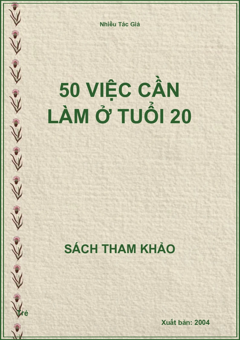 50 Việc Cần Làm Ở Tuổi 20