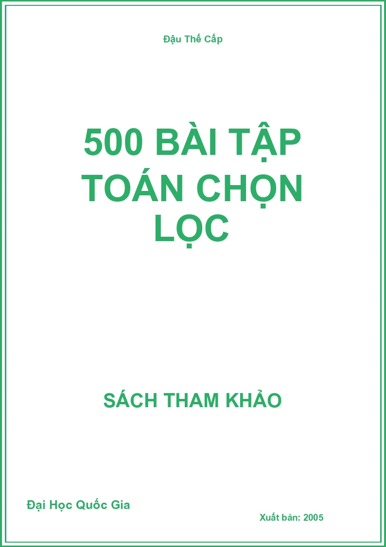 500 Bài Tập Toán Chọn Lọc