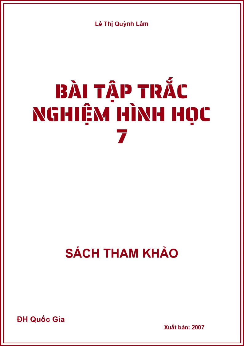 Bài Tập Trắc Nghiệm Hình Học 7