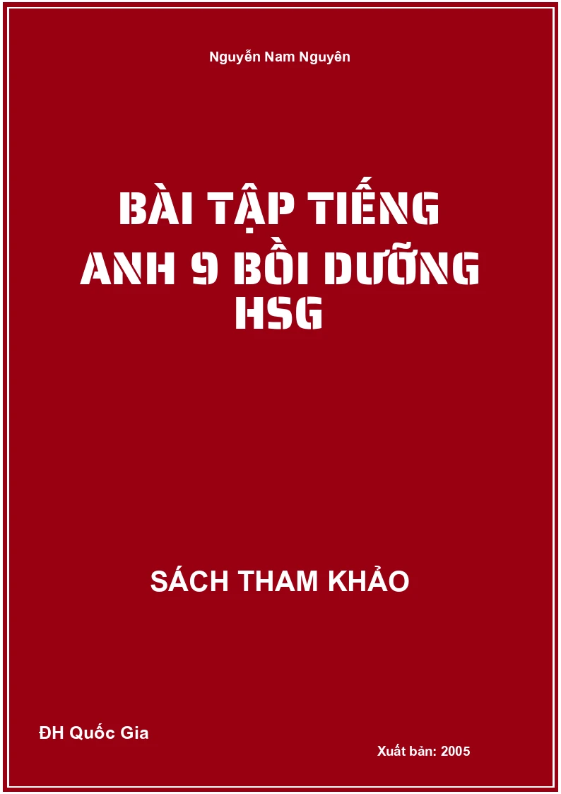 Bài Tập Tiếng Anh 9 Bồi Dưỡng Hsg