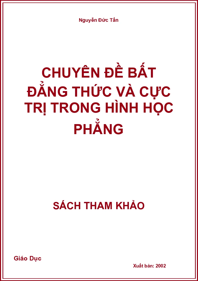 Chuyên Đề Bất Đẳng Thức Và Cực Trị Trong Hình Học Phẳng