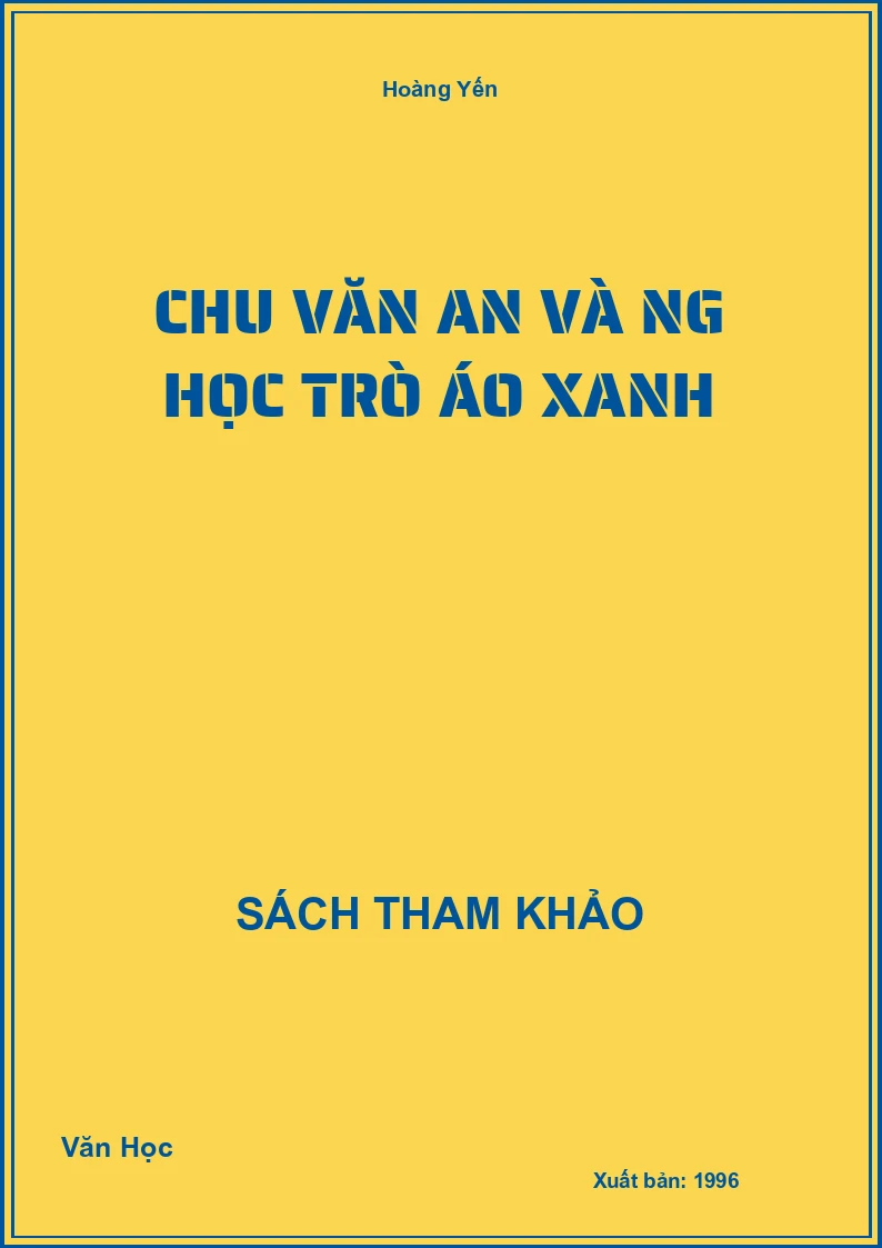 Chu Văn An Và Người Học Trò Áo Xanh