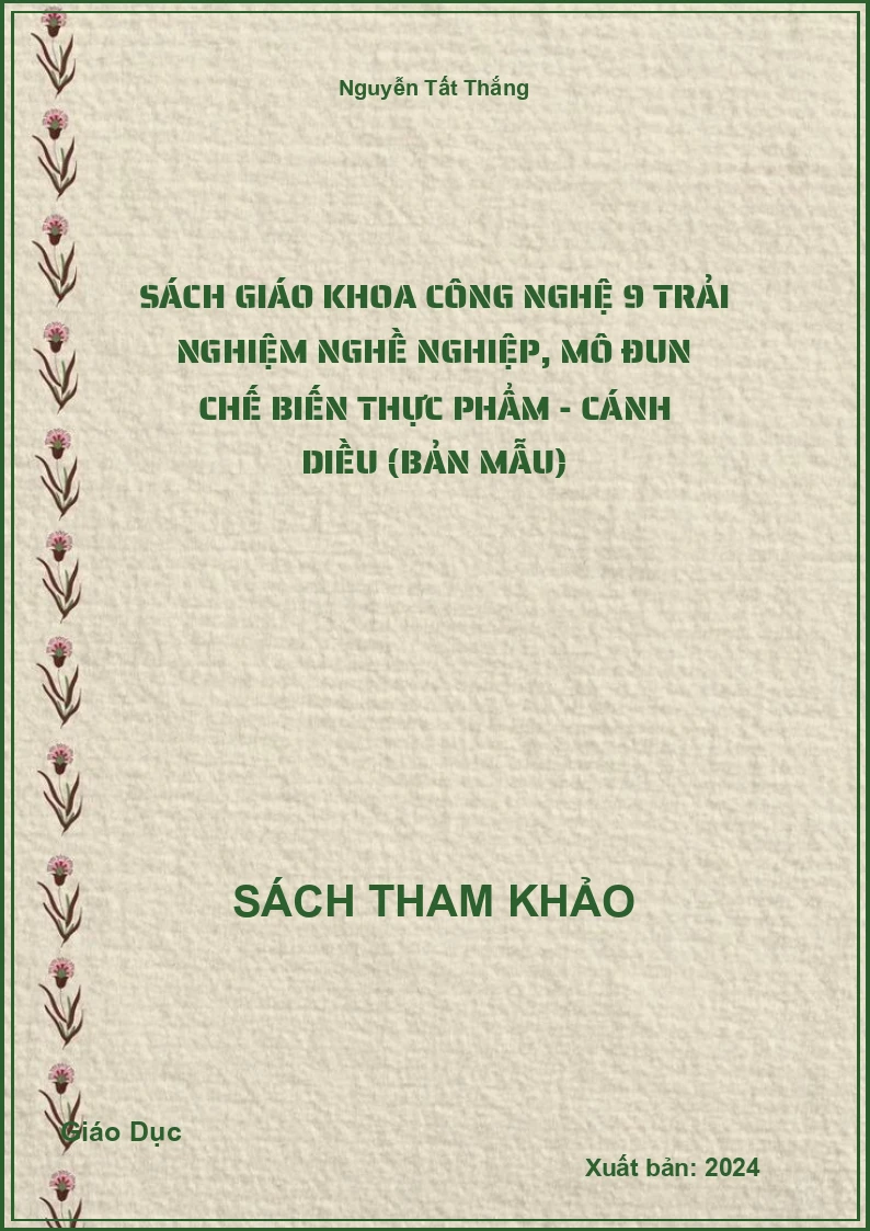 Sách giáo khoa Công nghệ 9 Trải nghiệm nghề nghiệp, Mô đun Chế biến thực phẩm - Cánh diều (Bản Mẫu)