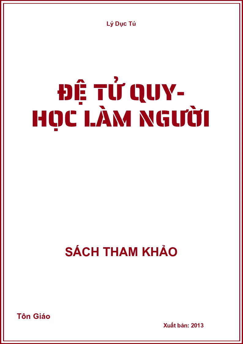 Đệ Tử Quy- Học Làm Người