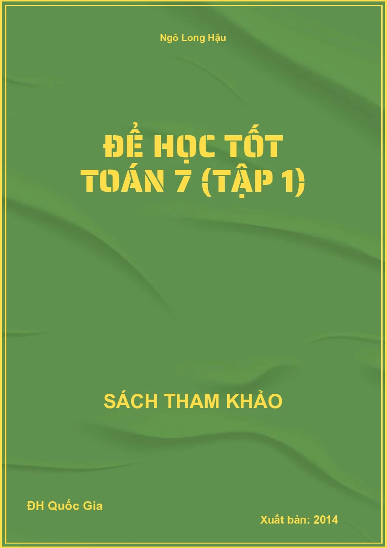 Để Học Tốt Toán 7 (Tập 1)