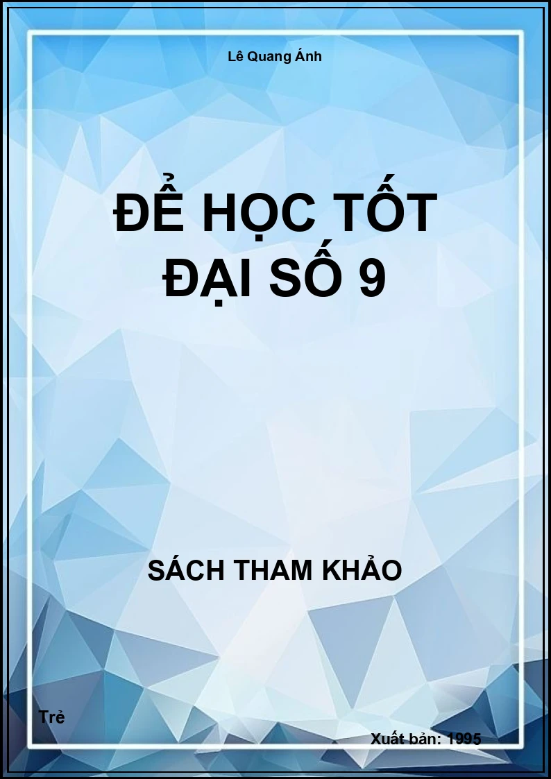 Để Học Tốt Đại Số 9
