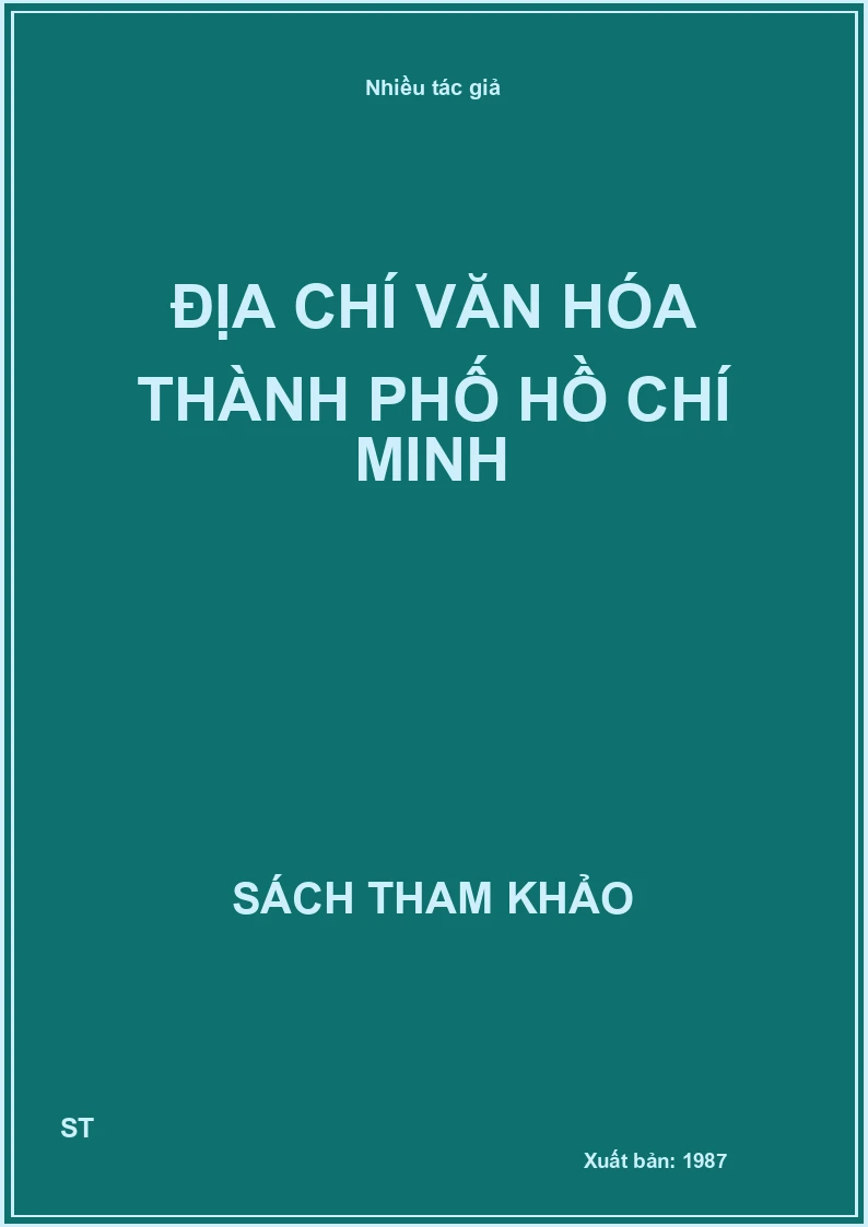 Địa Chí Văn Hóa Thành Phố Hồ Chí Minh