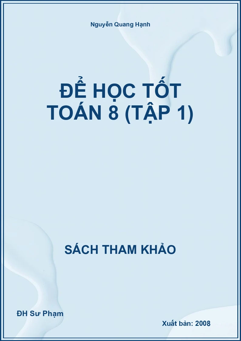 Để Học Tốt Toán 8 (Tập 1)