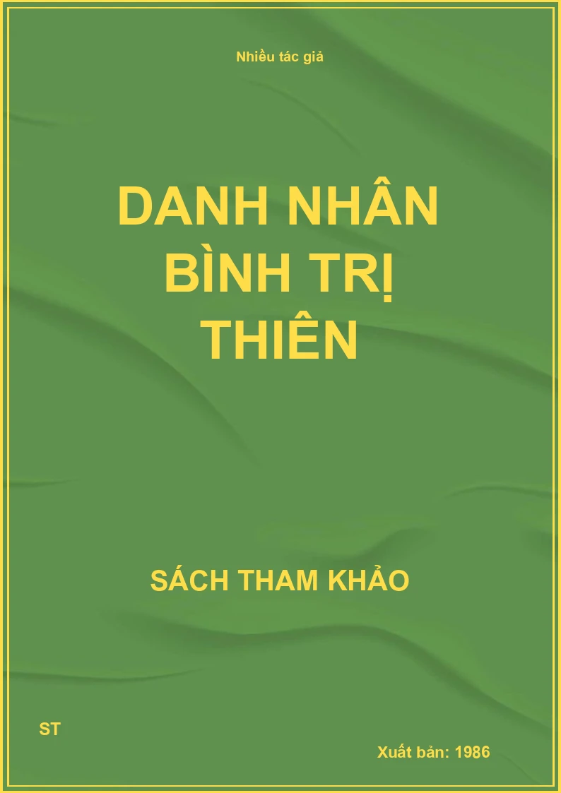 Danh Nhân Bình Trị Thiên