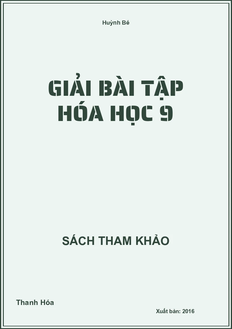 Giải Bài Tập Hóa Học 9