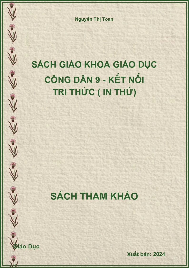Sách giáo khoa Giáo dục công dân 9 - Kết nối tri thức ( In Thử)