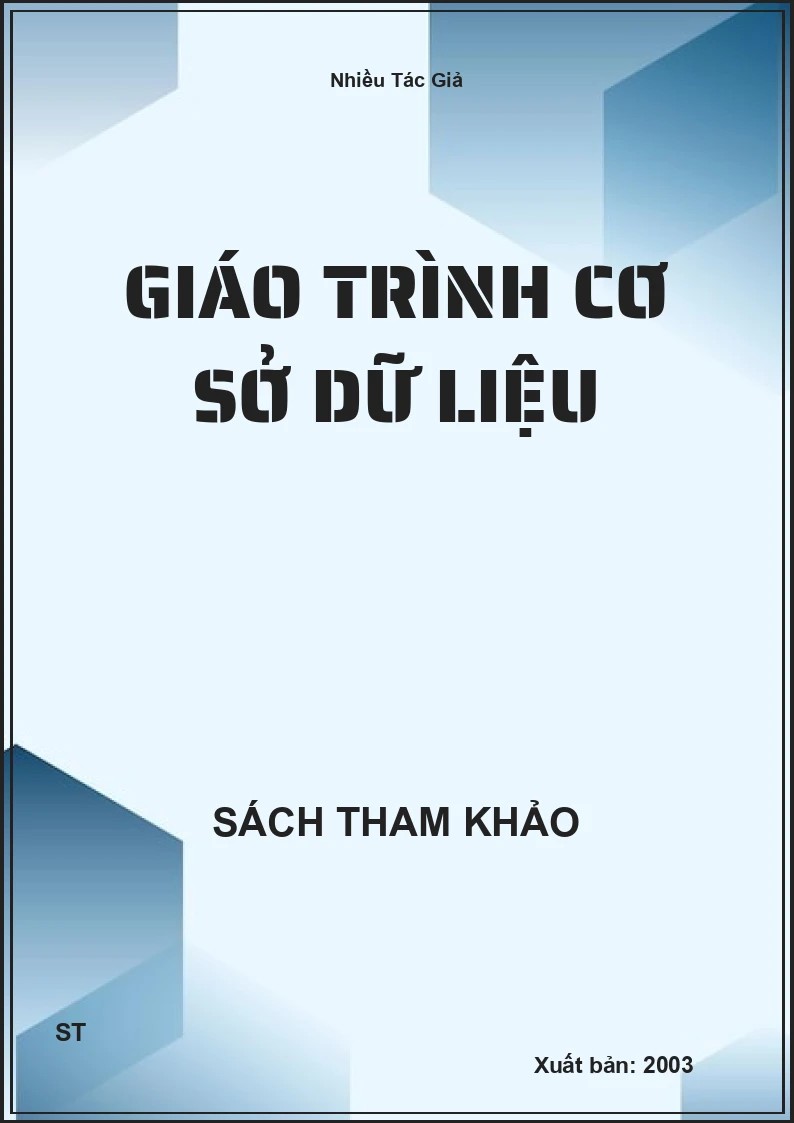 Giáo Trình Cơ Sở Dữ Liệu