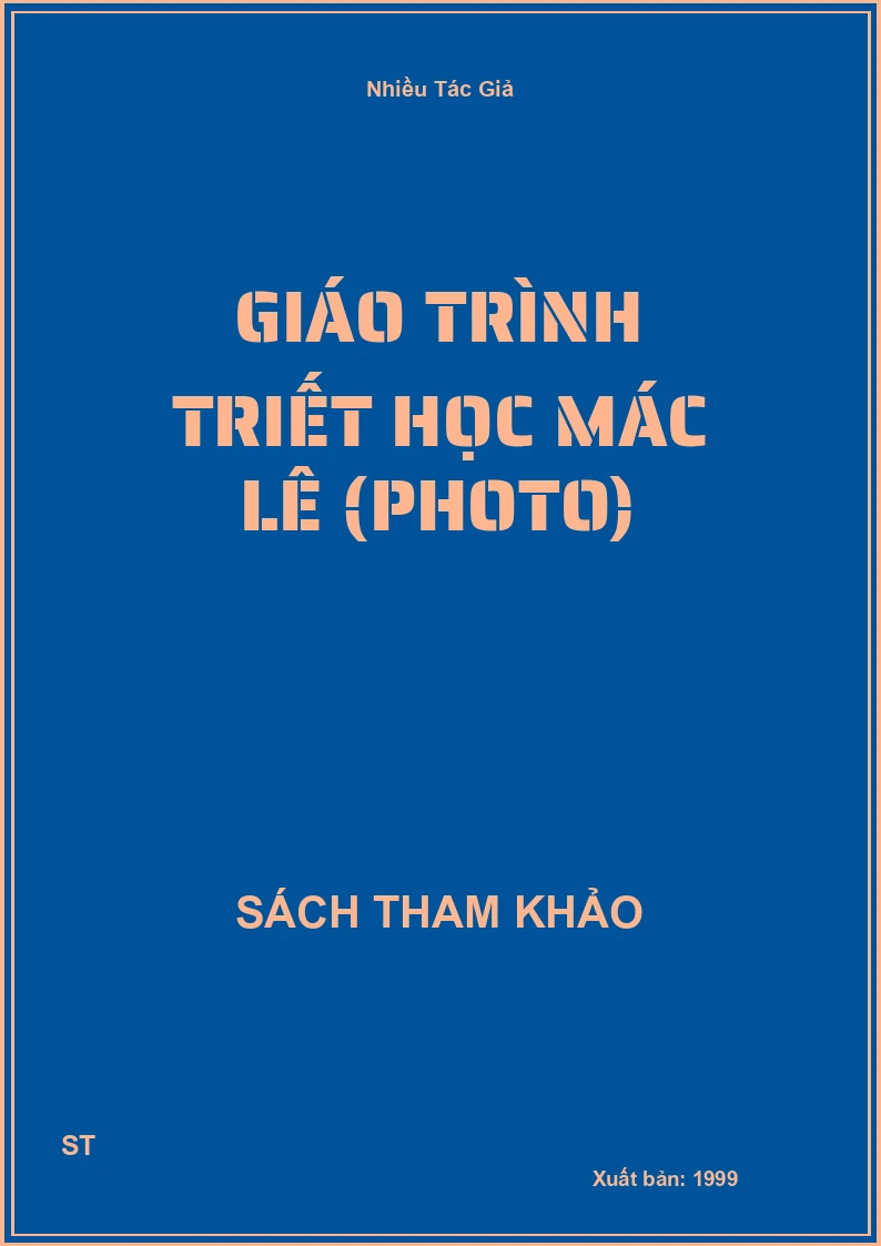 Giáo Trình Triết Học Mác Lê (Photo)