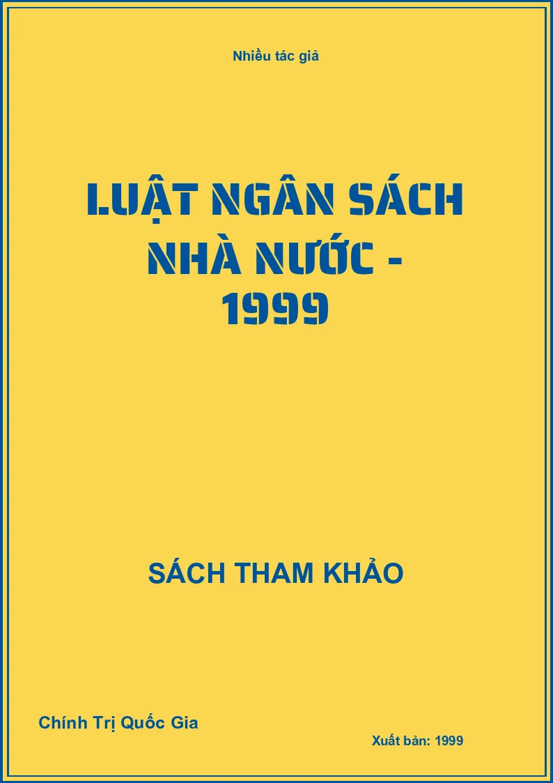 Luật Ngân Sách Nhà Nước - 1999