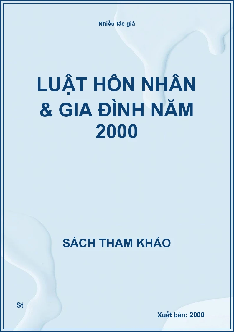 Luật Hôn Nhân & Gia Đình Năm 2000