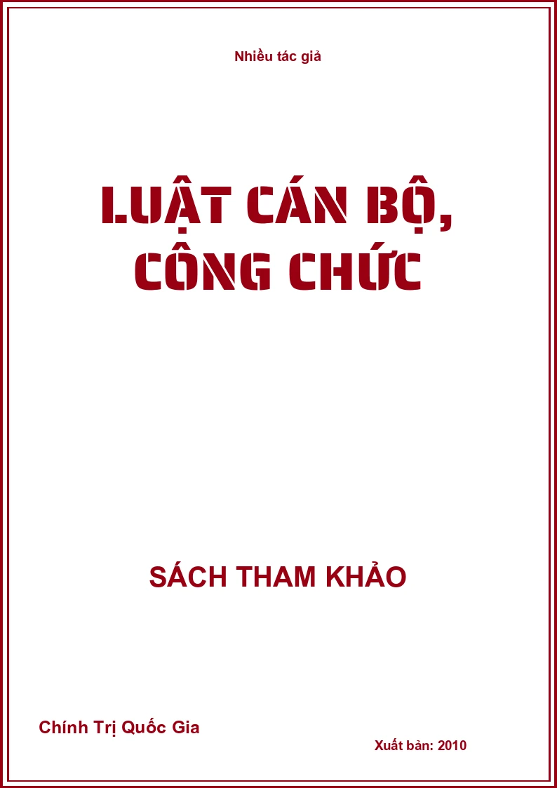 Luật Cán Bộ, Công Chức