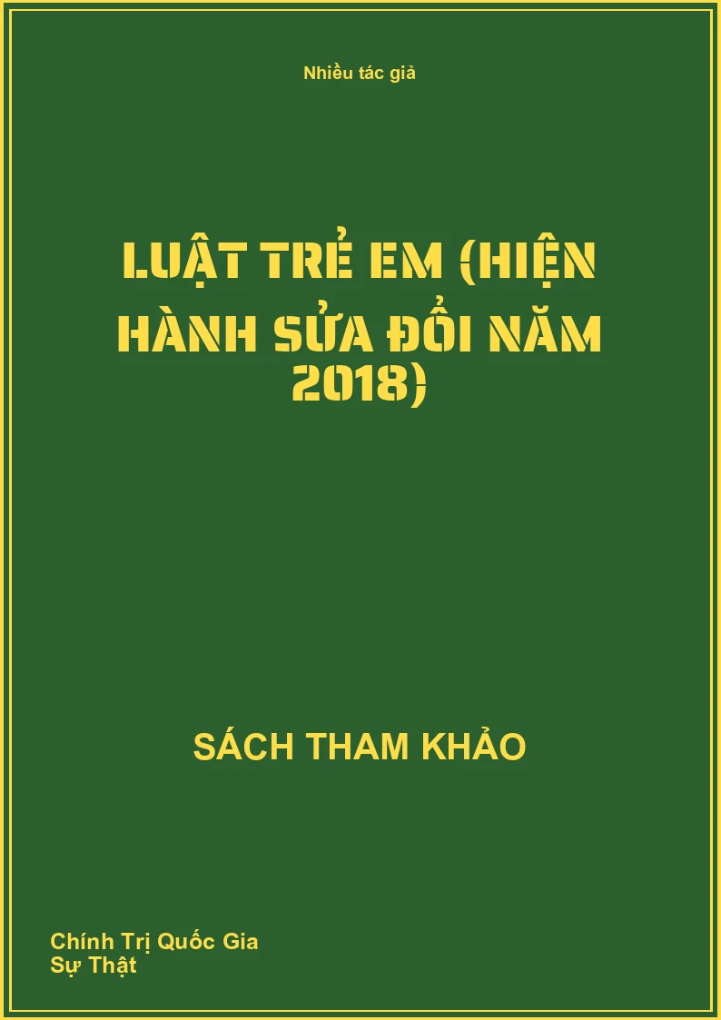 Luật Trẻ Em (Hiện Hành Sửa Đổi Năm 2018)