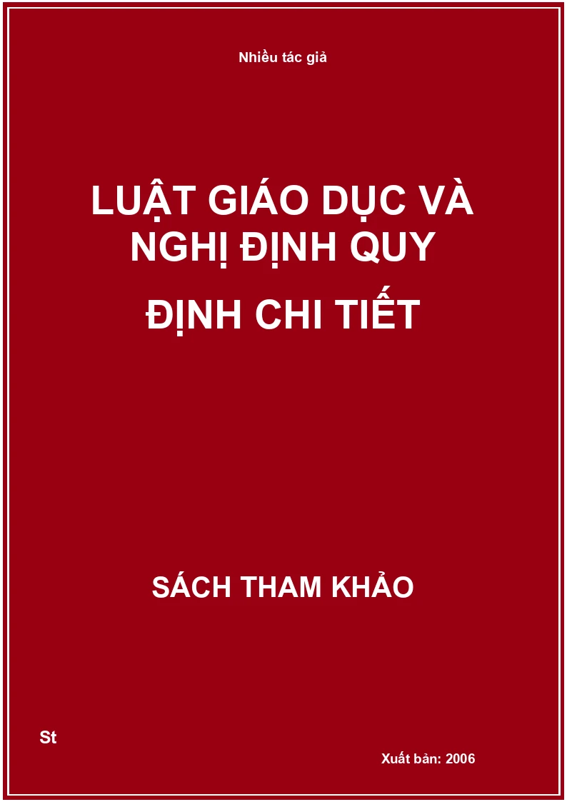 Luật Giáo Dục Và Nghị Định Quy Định Chi Tiết