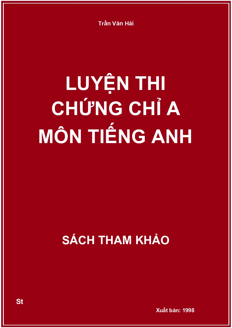 Luyện Thi Chứng Chỉ A Môn Tiếng Anh
